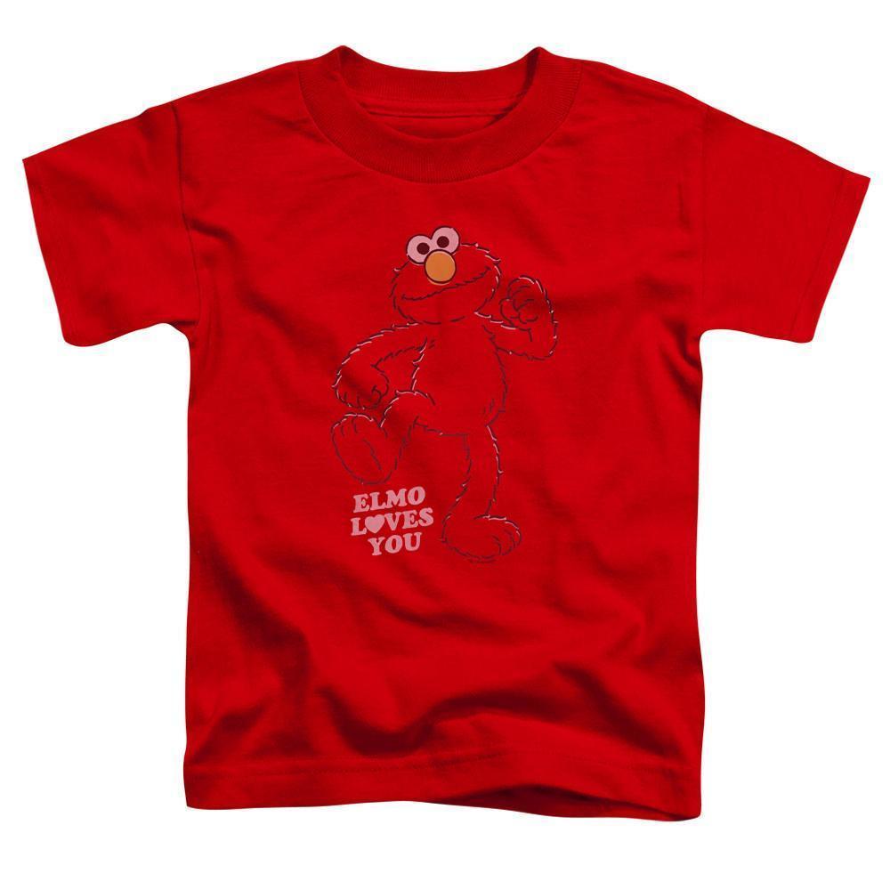 Sesame Street Elmo Loves You Toddler T-Shirt Red